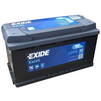 Exide Excell EB950 akkumulátor, 12V 95Ah 800A J+ EU, magas